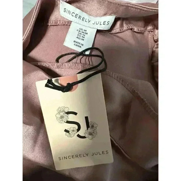 Sincerely Jules Satin Ruched Mini Skirt Pink Women's Size M - Picture 4 of 6